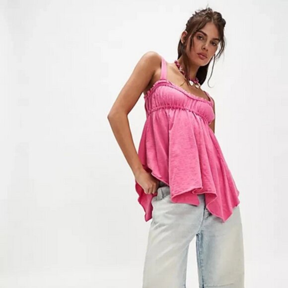 Free People Amaryllis Tank Sleeveless Asymmetrical Ruffle Top S - Picture 1 of 2